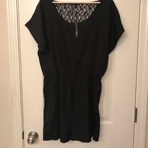 👽solid black romper-lace back-NWT-size L👽